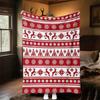 1PC Christmas, PatternOutdoor Flannel Blanket - Soft Plush Decor for Picnics, camping, Bedroom, Playroom, Office, or Lunch Break 1351A