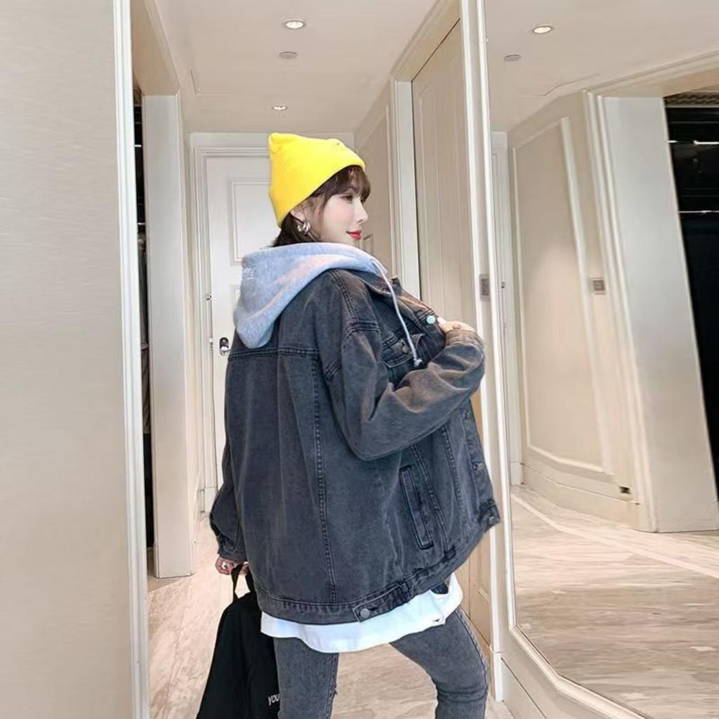 Cowboy Short Jacket for Women, Spring and Autumn Korean Version, New Long Sleeved Slim Fit Hooded Jacket Top