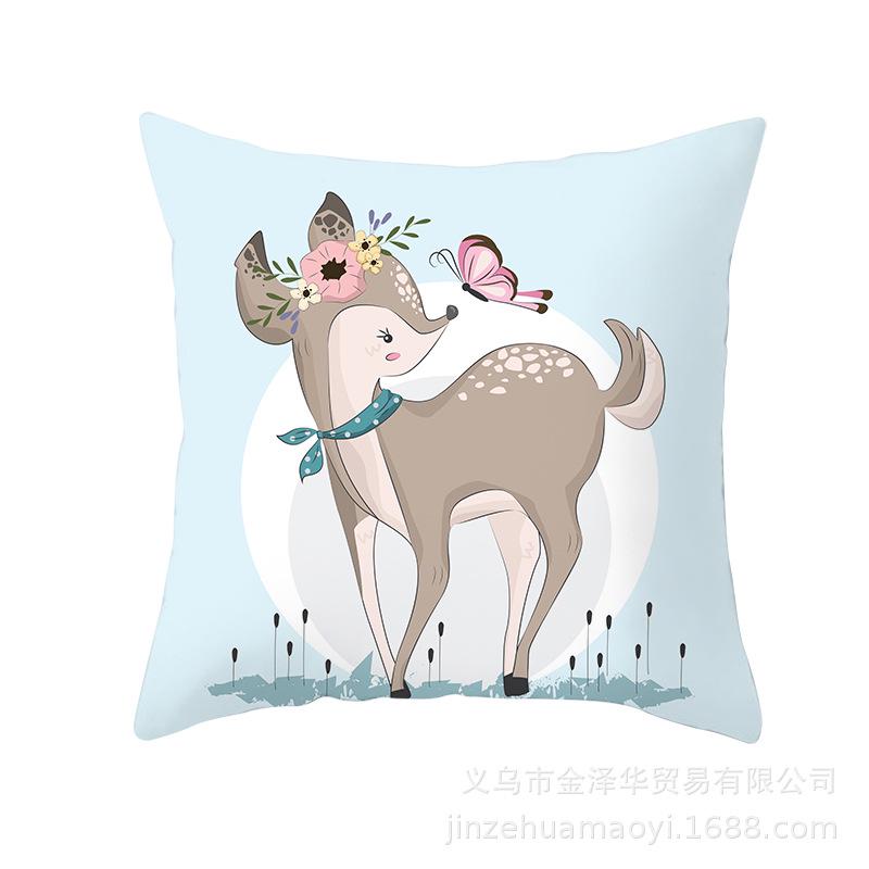 Cute Animal Cartoon Print Pillow Cover Shopee Home Supplies Car Sofa Cushion Cover