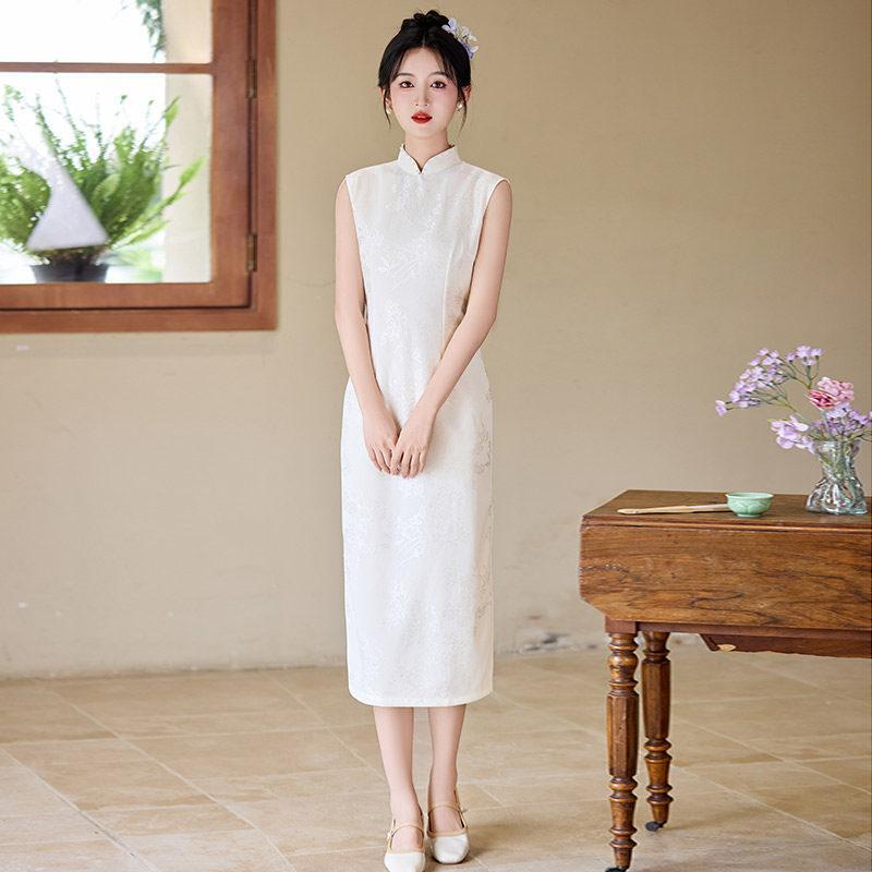 Lace sleeveless national style new Chinese Suzhou long cheongsam improved young 1011 new women's high-end dress