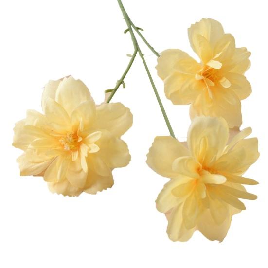 24 Inch Artificial Flower with 3 Heads Full Blooms Faux Silk Flower Branches for Vase Wedding Bouquet Home Party Decor