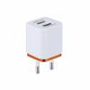 Dual Port 2-USB Mobile Phone Charger with EU/US Plug