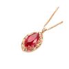 Exquisite Russian Purple Gold Ruby Hollow Pendant Fashion Plated Color Gold Olive Tip Ruby Set Necklace