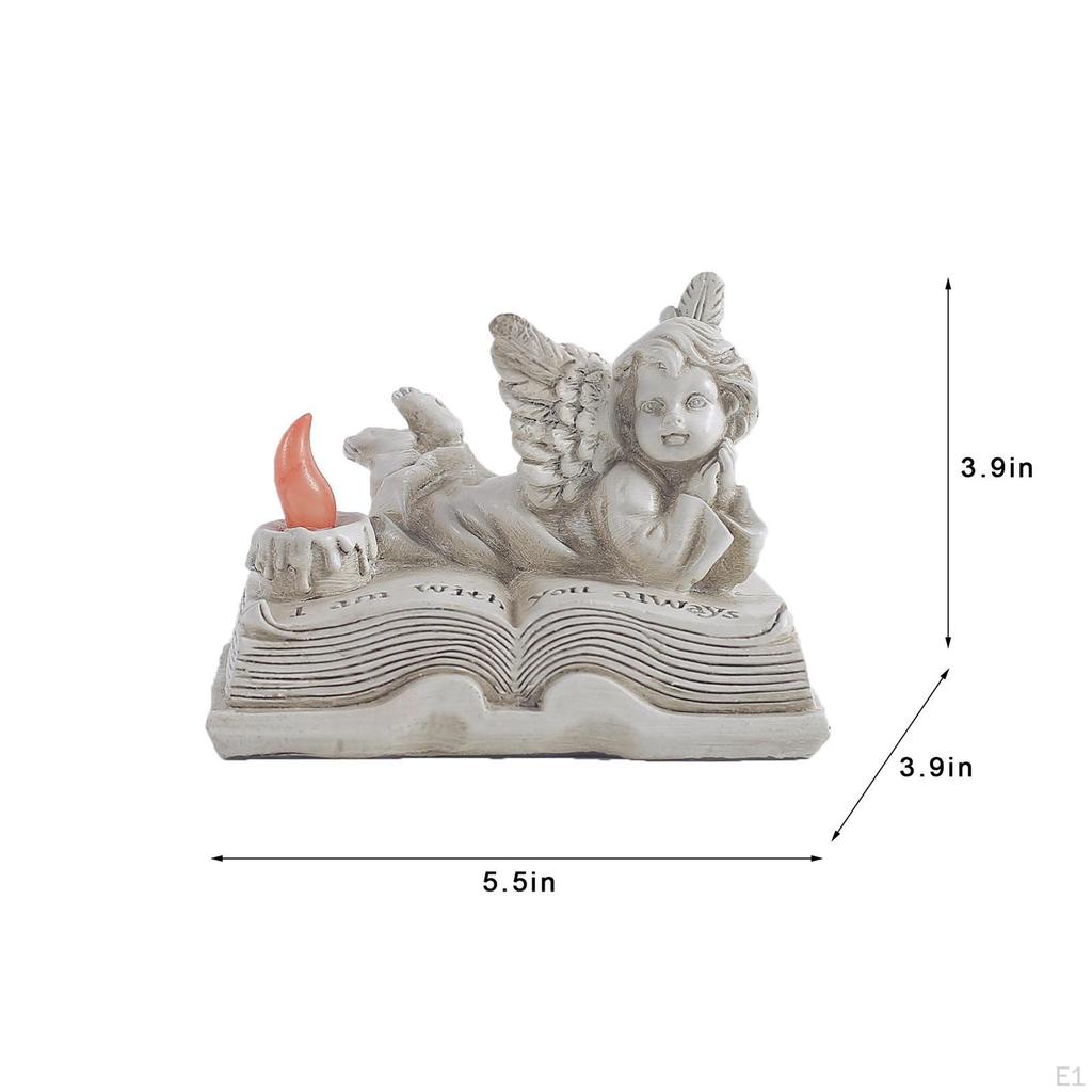 Light Up Angel Statue Flamless LED Candle Figurine for Lawn Patio Decor