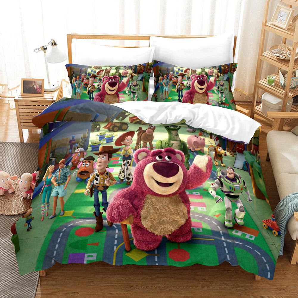 Factory 3D Digital Printing Quilt Set Three-Piece Cartoon Animation Thickened Grinding Kit