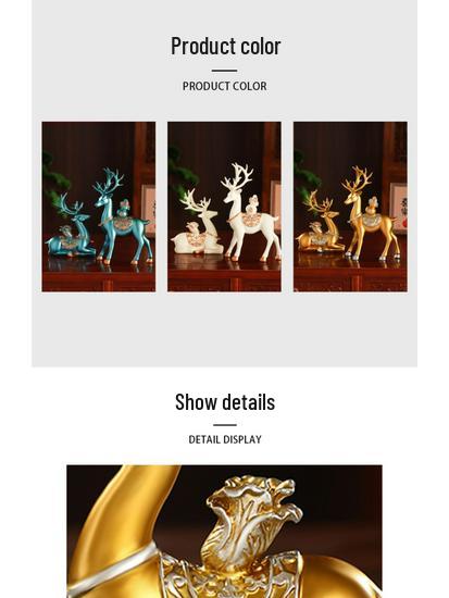 Fortune Deer Wealth-Attracting Ornament for Living Room and Cabinet – Perfect Housewarming or Opening Gift