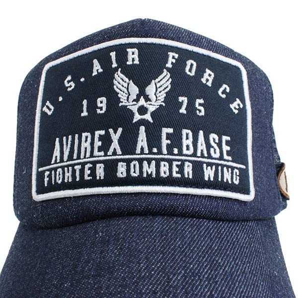 Avirex Mesh American Casual Popular Trend Gift Men's Cap, Style, Brand, Outdoor, (AFBASE (Indigo))
