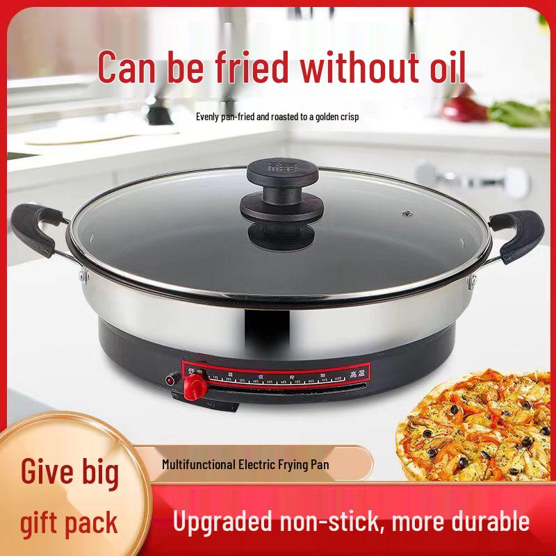 Versatile Electric Griddle with Non-Stick Deep Frying Pan and Single-Sided Heating for Pancakes and Pot Stickers