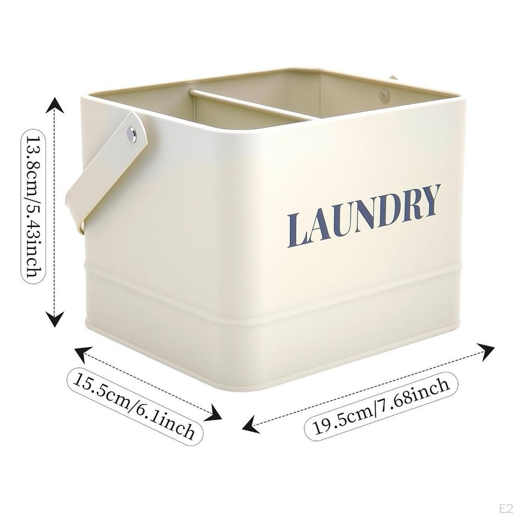 Laundry Washing Powder Storage Box Iron Accessory with Handle Multifunctional Container