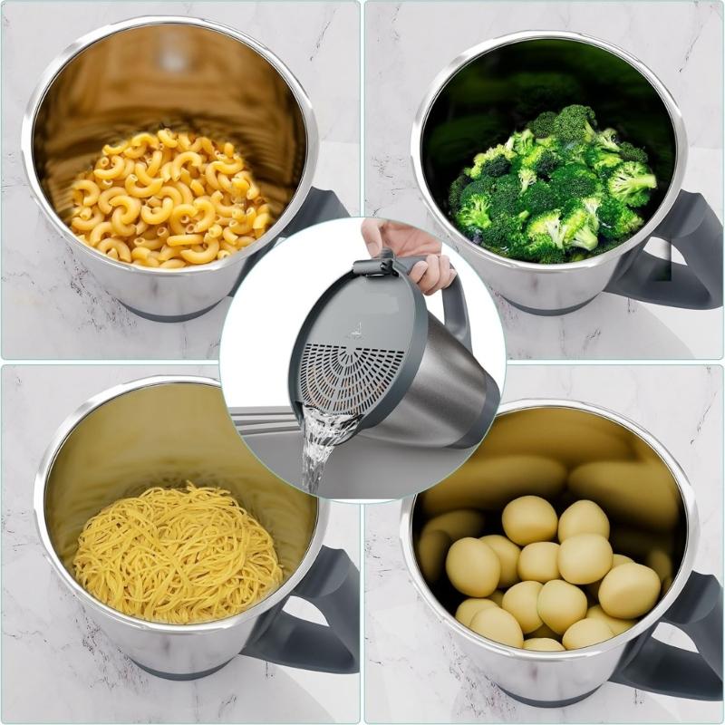 Pouring Strainer Efficient Food Filter with Heat Insulation Design Dishwasher Safe Plastic Texture for Various Models