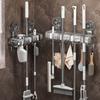 Wall Mounted Broom Mop Holder Plastic Grip Broom Organizer Durable Mop Storage Rack  Bathroom