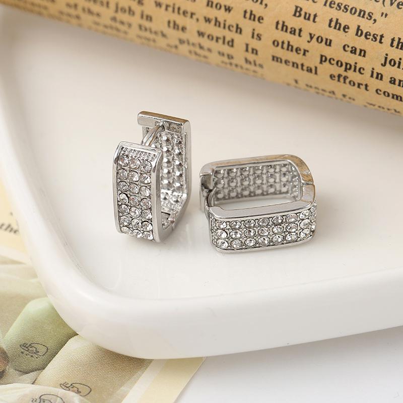 Elegant Light Luxury Micro-Inlaid Full Diamond Alloy Earrings