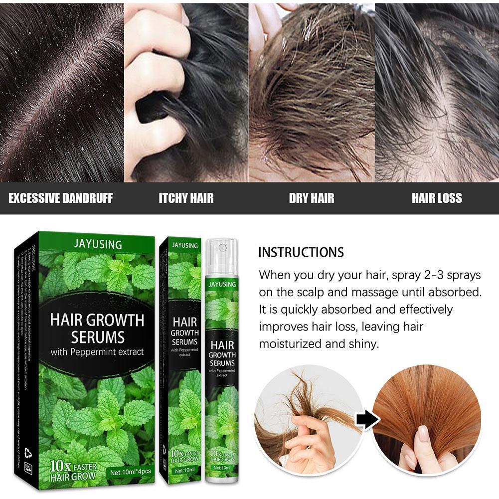 Buy 1/3/4PC Natural Herbal Hair Growth Essence Spray 10ml Sale W4H3 at