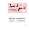 50pcs Pink Thank You Card For Order Supporting Business Package Decoration Business Card Party Card Handmade with Love