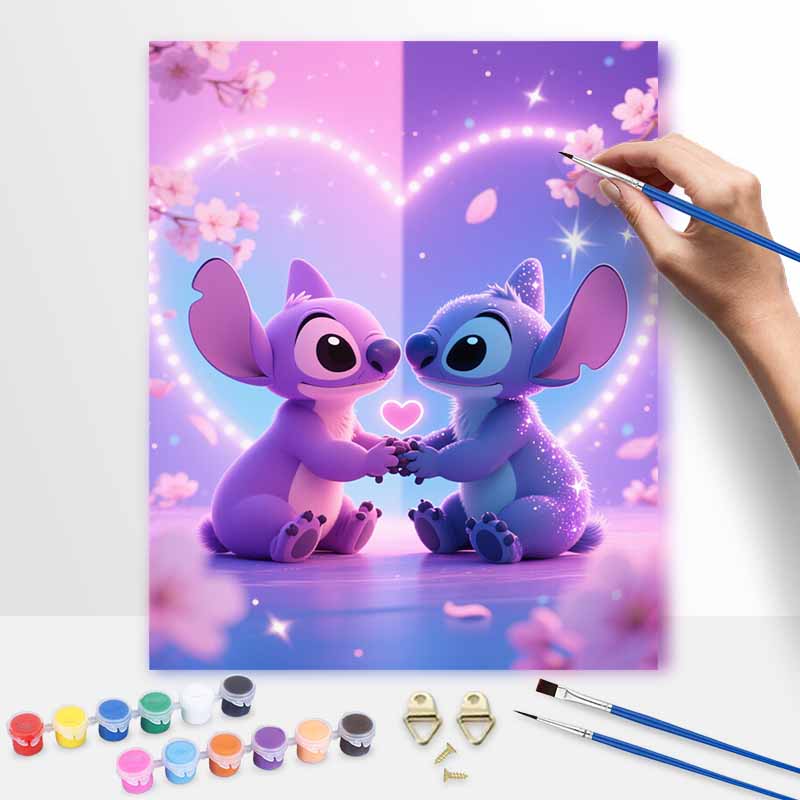 Disney Stitch oil painting hand painting coloring painting handmade diy home decoration gift