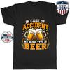 In Case Of Accident Beer Blood Type Graphic T-Shirt Funny Drinking