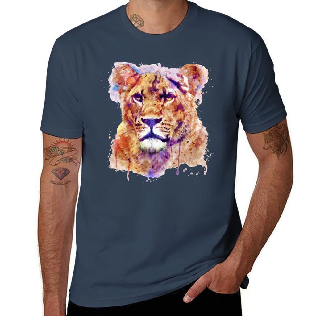 Lioness Head Tshirt Casual Loose Fit Short Sleeve Tshirt