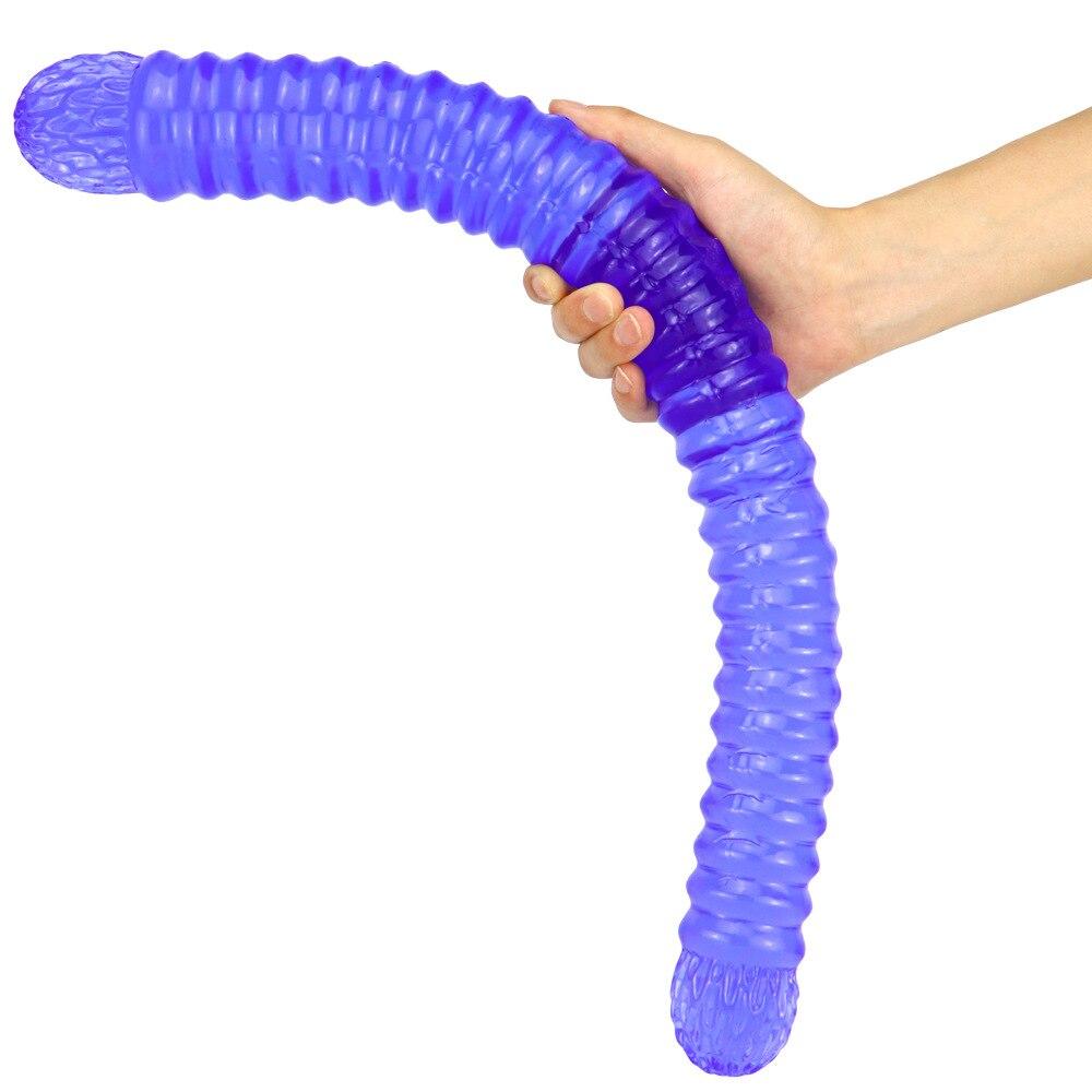 56cm Double-ended Threaded Dildo Oversized Anal Whip Anal Plug   Sex Toys Fisting Realistic Dildo Big Penis Strap On Cock PVC
