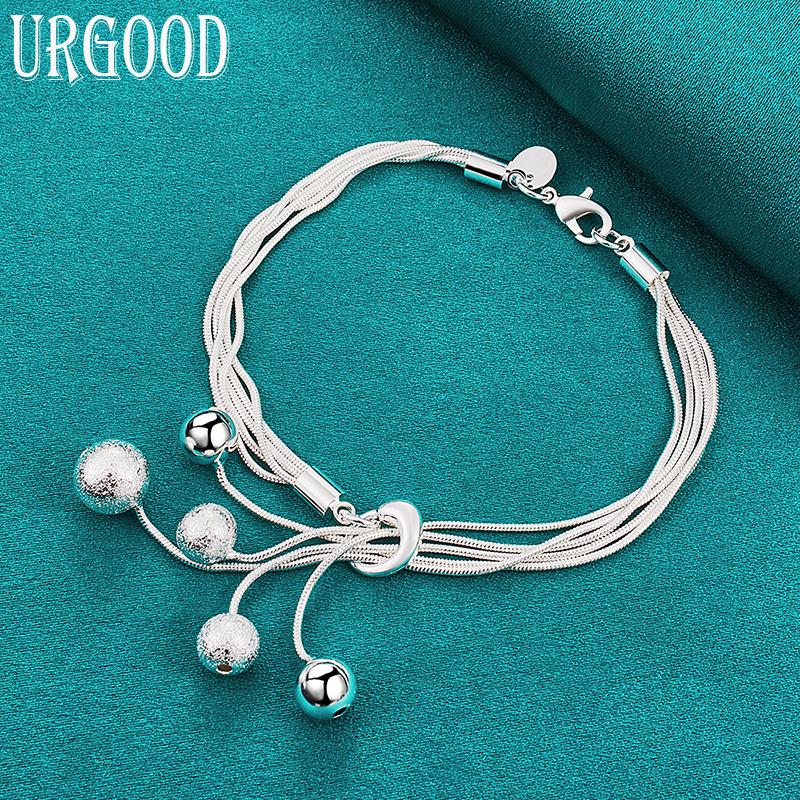 Bracelet chaîne serpent en argent Sterling 925, perles romantiques, cadeau de fête pour femmes, bijoux à la mode