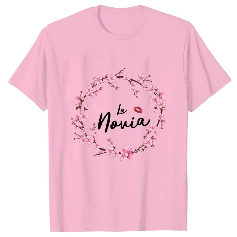 Spanish Team Bride Squad T-shirt Bachelorette Party Tshirt Bridal Wedding Future Bride To Be Tees Flowers Short Sleeved Tops
