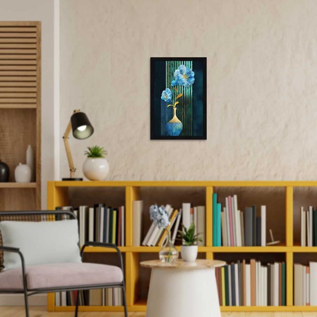 Paper Floral Wall Art Painting Framed, Wall Decor For Living Room Bed Room, Multicolor, Flowers, 12.0 X 18.0 Inches, Set of 1