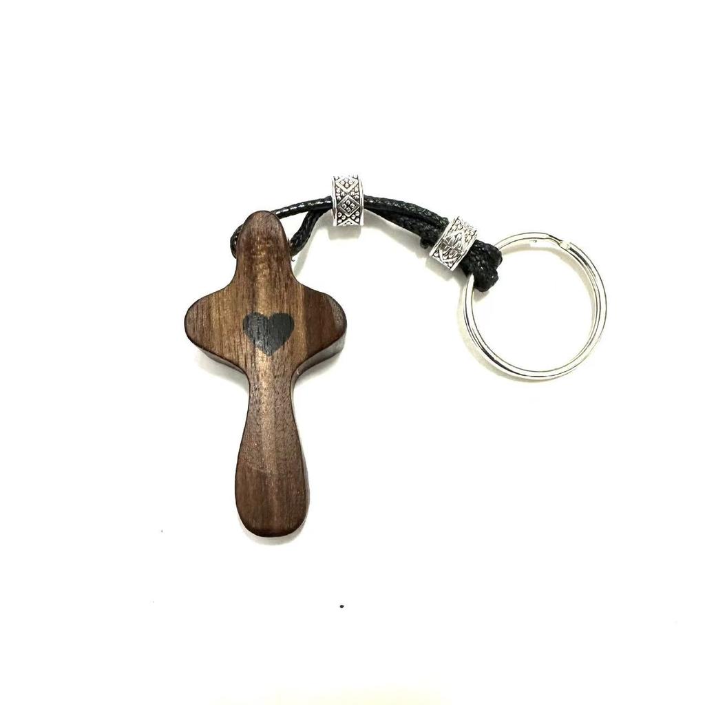 Black Walnut Thumb Cross – Handheld Solid Wood Craft for Easter, Church, Palm Prayer Piece