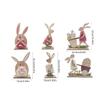 Easter Bunnies Wood Sculptures Rabbit Figurine Rabbit Sculpture for Elegant Homes Decoration and Celebration Displays