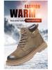 2025 Herbst/Winter Herren Gelbe Leder Martin Wander- & Arbeitsstiefel - Dicke Sohle Britischer Stil