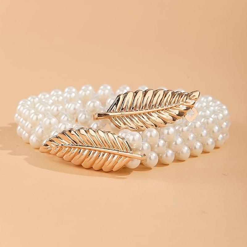 

1PC Dress Clothing with Pearl Belt Ladies Versatile Decoration Premium Princess Style Pearl Waist Chain золотий