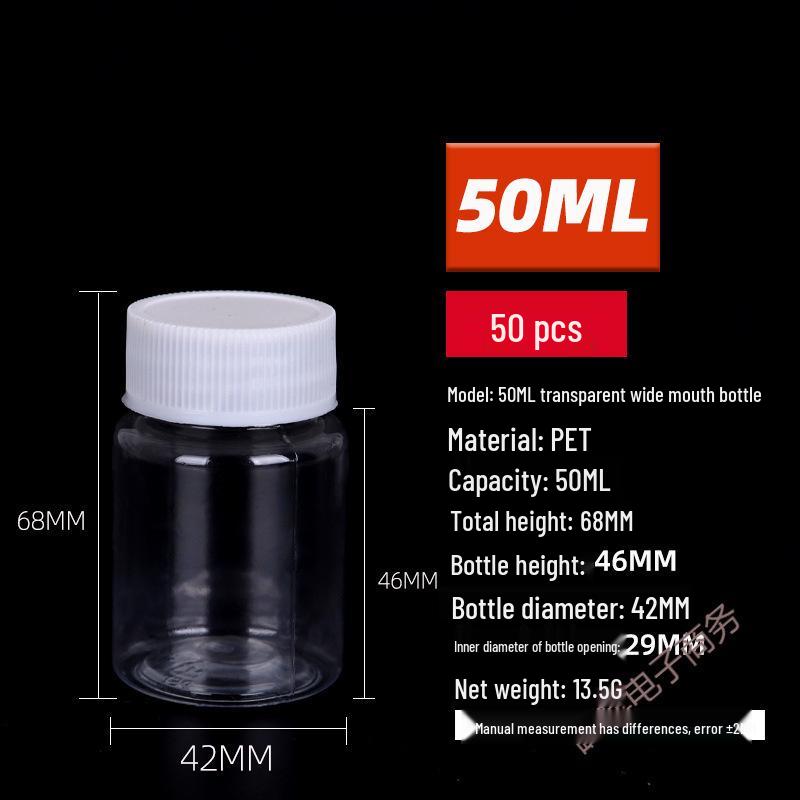 Transparent 0ml Small Plastic Dispensing Bottle with Sealed Lid for Liquid Medicine Samples