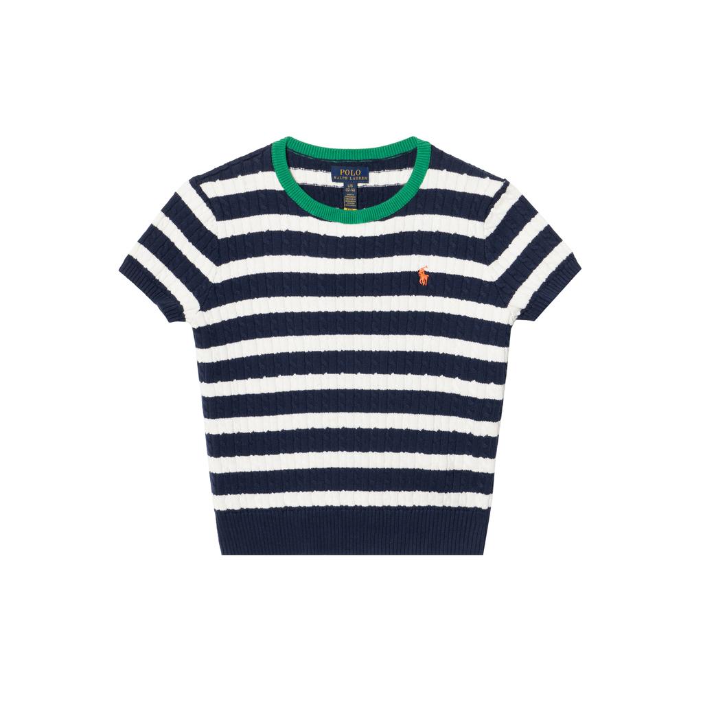 Polo Ralph Lauren Dress Set Striped Cotton Knit Pony Embroidery Kids Dress CWPO2STG2U20034-410