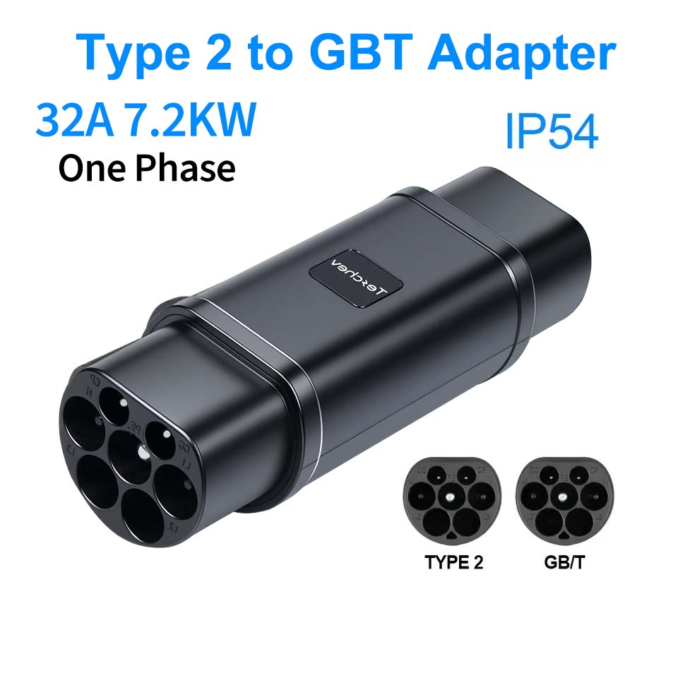 EV Adapter Type 1 to Type 2 EV Charger AC DC Convertor Type 2 to Type 1 Adapter For Type 2 to GBT EV Charging Accessories