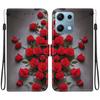 Handmade PU Leather Flip Case for Xiaomi Redmi Note 14S Anti-Slip Shockproof Cover with Wrist Strap & Heart/Rose Cat Designs