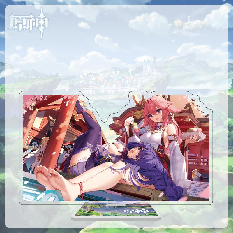 16cm Height  Acrylic Large Stand-up Display Featuring Characters From Mondstadt, Liyue, and Inazuma In Genshin Impact
