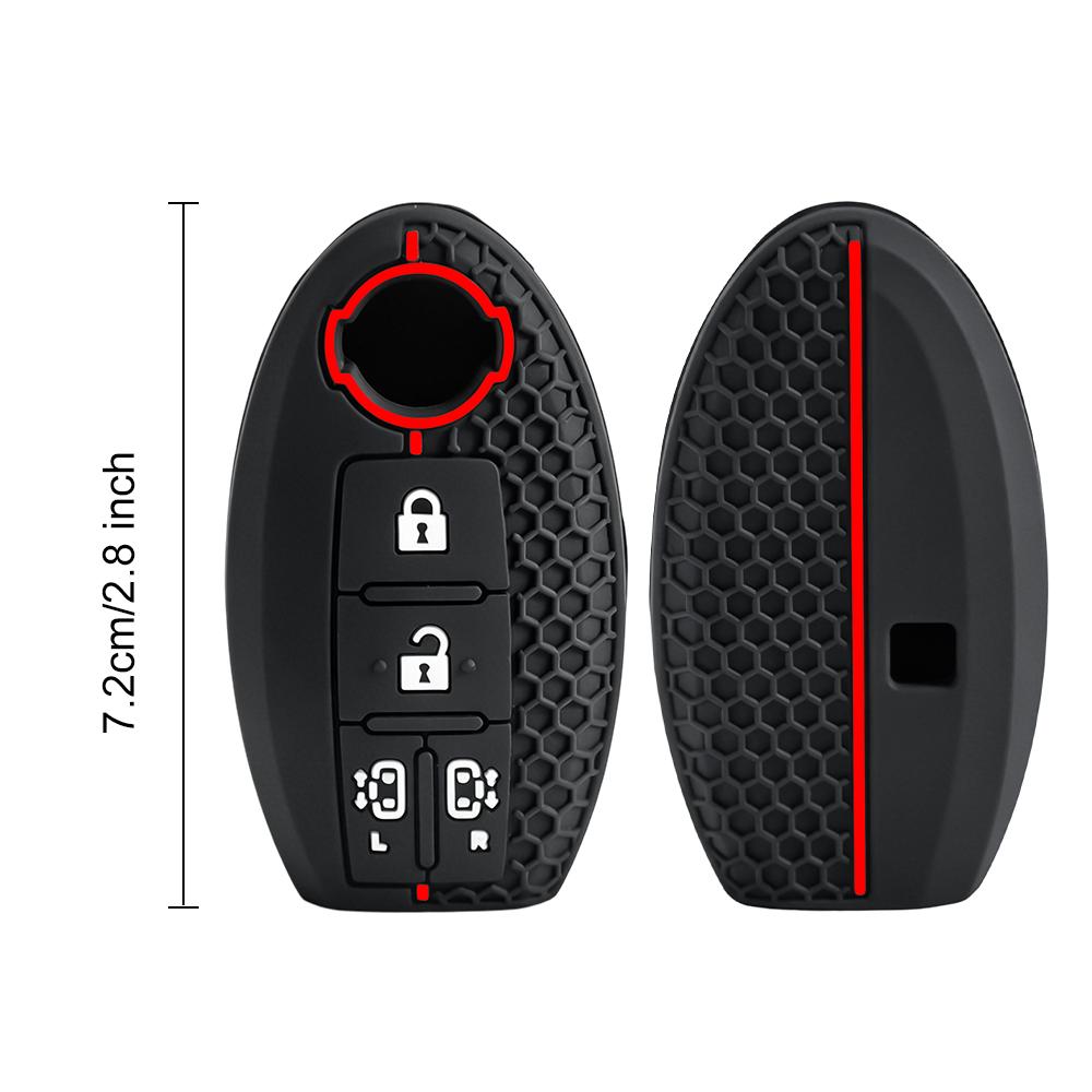4 Buttons Silicone Car Key Case Cover Keyless Remote Fob Holder For Nissan Quest Elgrand Nv200 Evalia Serena Mpv Smart Key Case