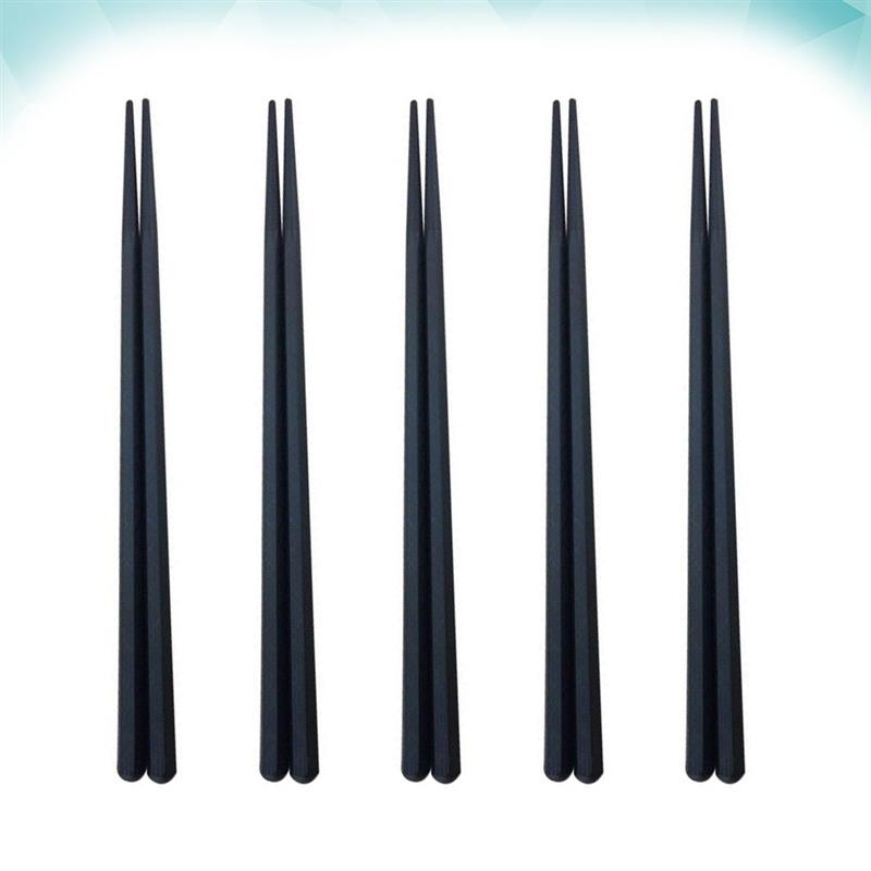 Six Angle Hexagon Chopsticks Reusable Practical Anti Scalding Dining Tableware Utensils For Sushi Japanese Style Kitchen Bar чёрный