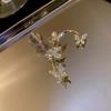 Gold Copper Color Metal Butterfly Ear Clips Without Piercing For Women Sparkling Zircon Ear Cuff Clip Earrings Wedding Jewelry