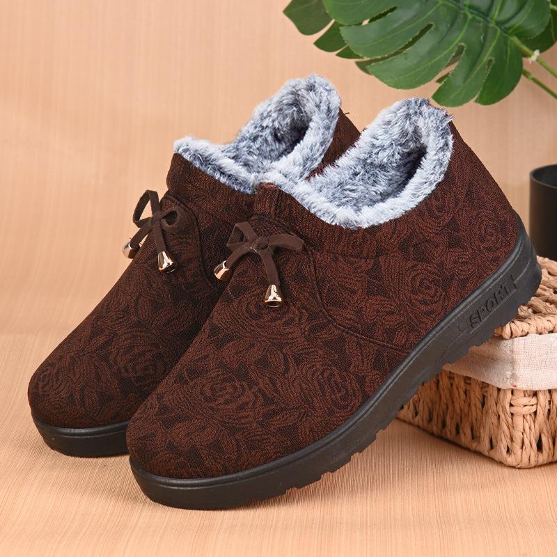 Winter Velvet Thickened Beijing Cloth Shoes Women's Cotton Shoes Soft Sole Non-slip Old Shoes Cotton Shoes
