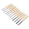 12-teiliges Holzschnitzwerkzeug-Set mit Holzgriff und Stahlmeißel für die DIY-Holzbearbeitung und Gravur