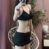 Korean Swimsuit Female Student Sexy Blouse Covers Belly To Show Slimming Split Three-piece Set Conservative Small Chest High Waist Quick-drying