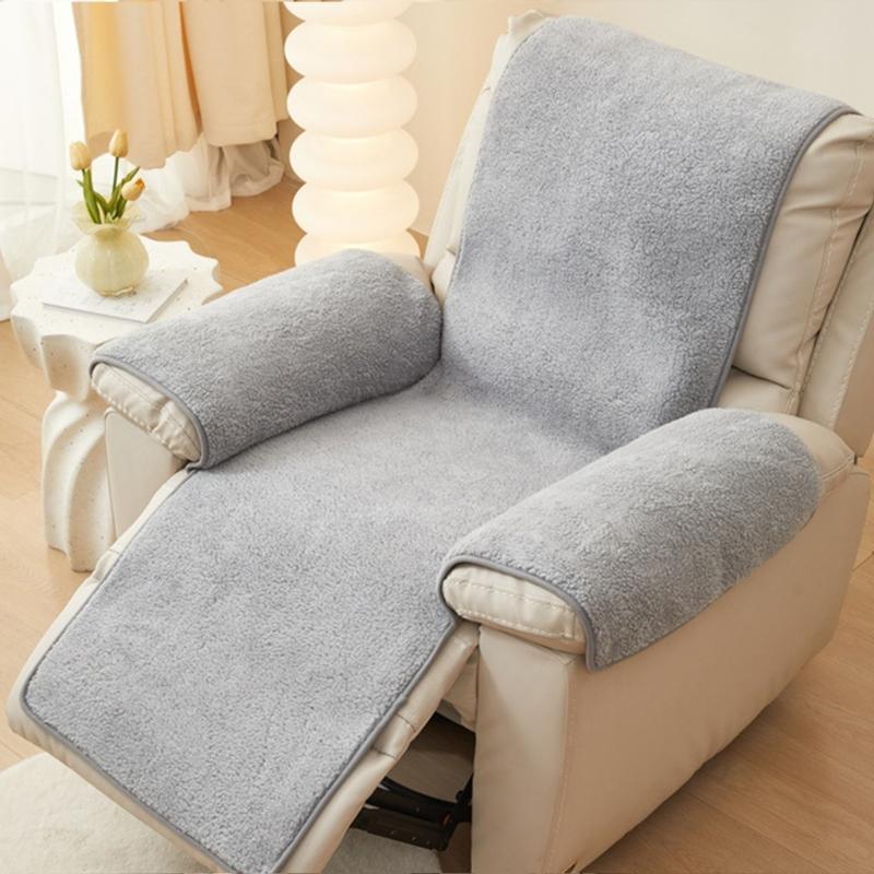 Armrest Cover Lambswool Recliner Slipcover Soft and Durability Chair Protector for Living Room or Bedroom