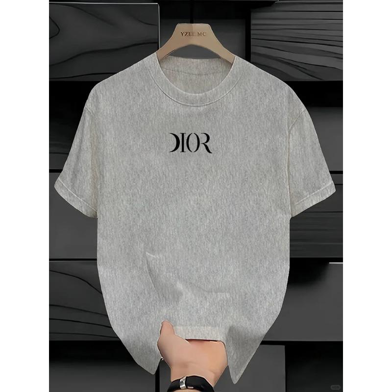 

New Summe Luxury Brand T-shirt Pure Cotton Flat Print Large Size Round Neck Short Sleeve Men s and Women s Top T-shirt L срібний
