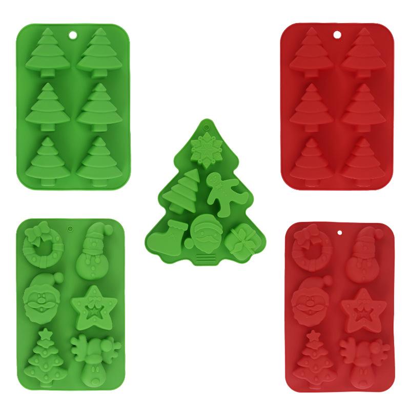 1/5pcs Christmas Silicone Molds Irregular Shapes for Handmade Soap Chocolate & Candy Large Size DIY CakeBaking Kitchen Tools