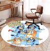 Bluey Pattern Round Rug, Indoor/Outdoor Mat, for Picnic, Gameroom, Bedroom, Office, Living Room, Home Decor Carpet, Birthday Gift