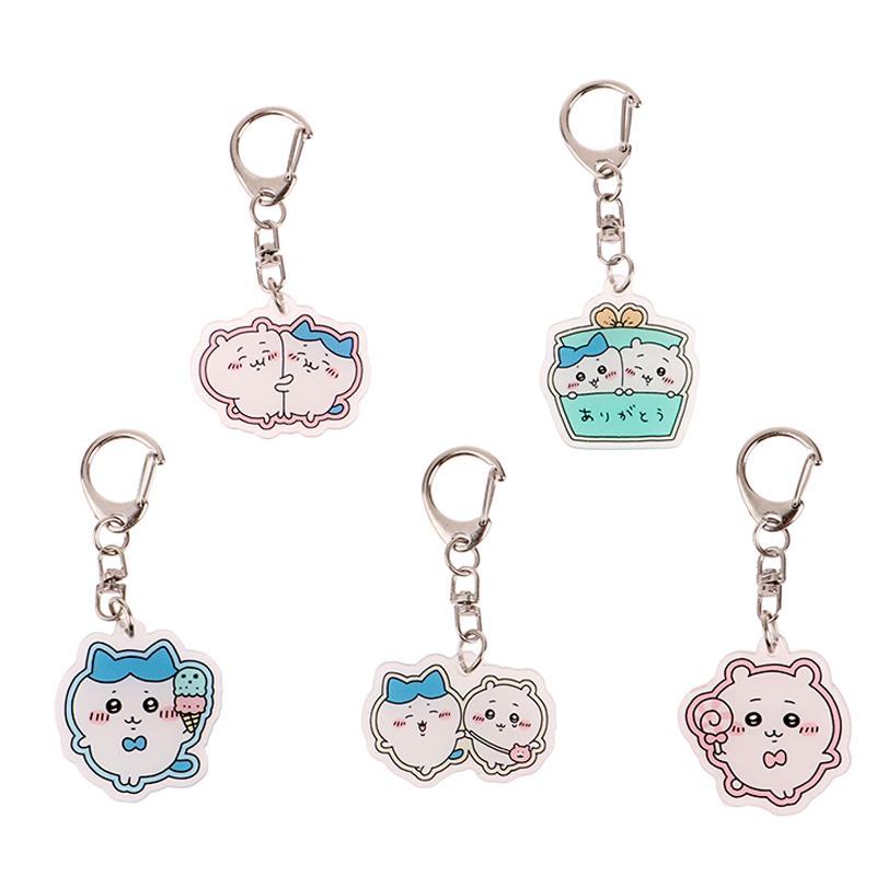 Cartoon Acrylic Keychain Cute Couple Schoolbag Ornaments Pendant Keyring Gift