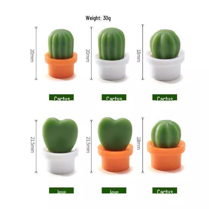 Zhenghui 3D Cactus Fridge Magnet - Creative Plant-Shaped Message Holder