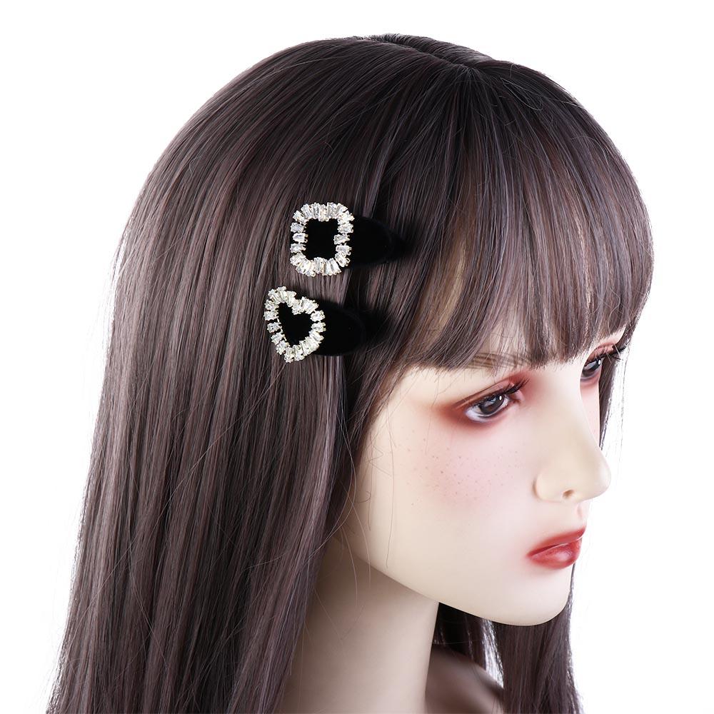 Zircon Hairband BB Clip Sweet Barrettes Velvet Duckbill Clip Girls Hair Clip Korean Style Hairpin