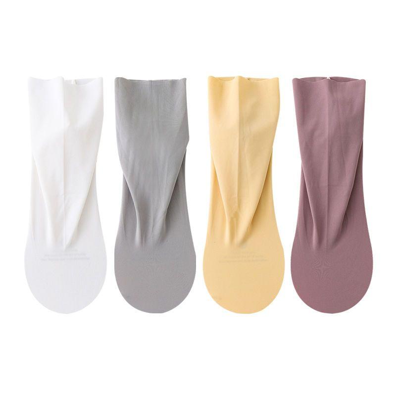 4 Pairs of Women's Socks Women's Center Tube Socks New Cotton Ice Silk Candy Color Versatile and Customizable Cut Socks At Will