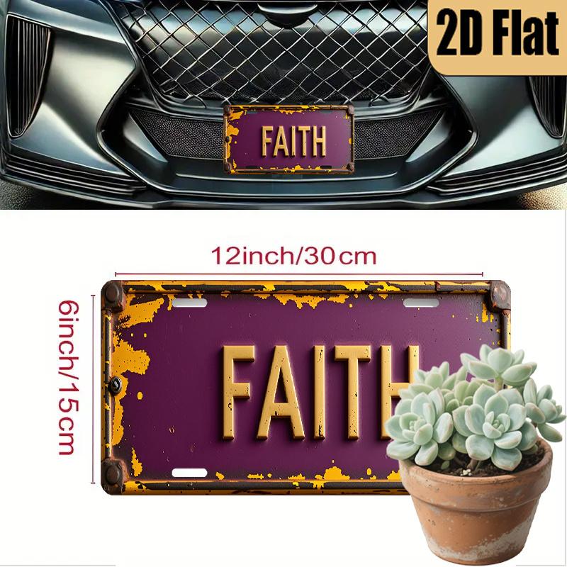 FAITH AL Sign Vintage Durable Metal Plaque Wall Decor Inspirational Rustic Home Office Bar Man Cave Wall Art 15x30cm(5.9x7.8inch)