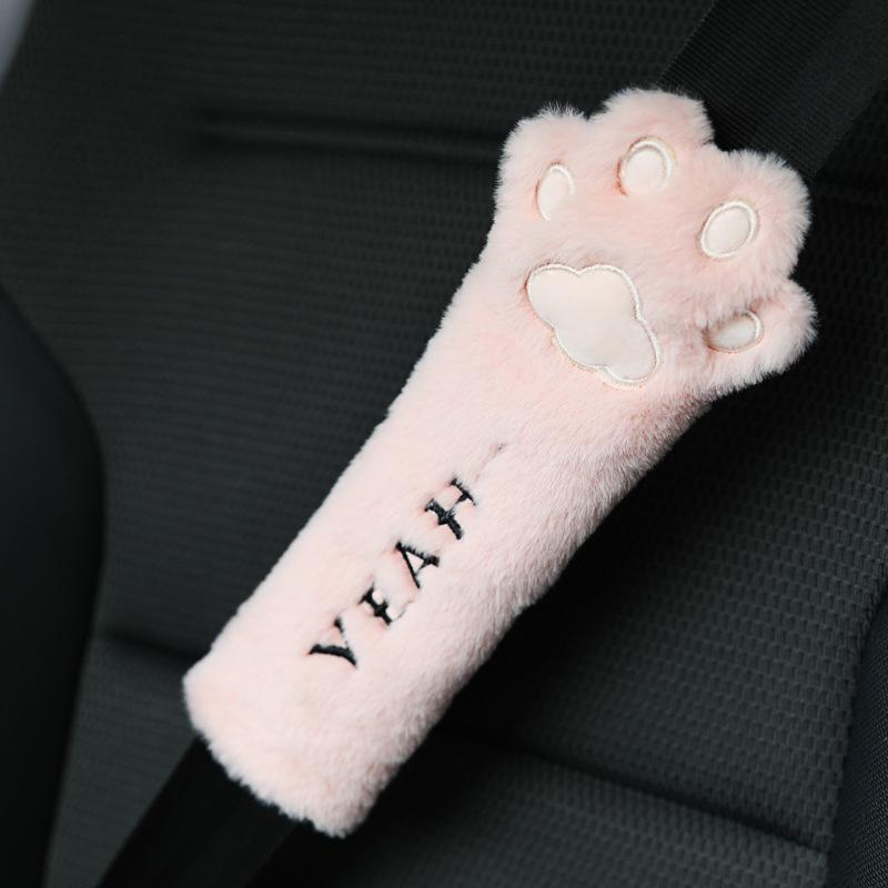 Cute Cat Paw Car Neck and Lumbar Support Headrest Pillow - Plush Backrest Decoration